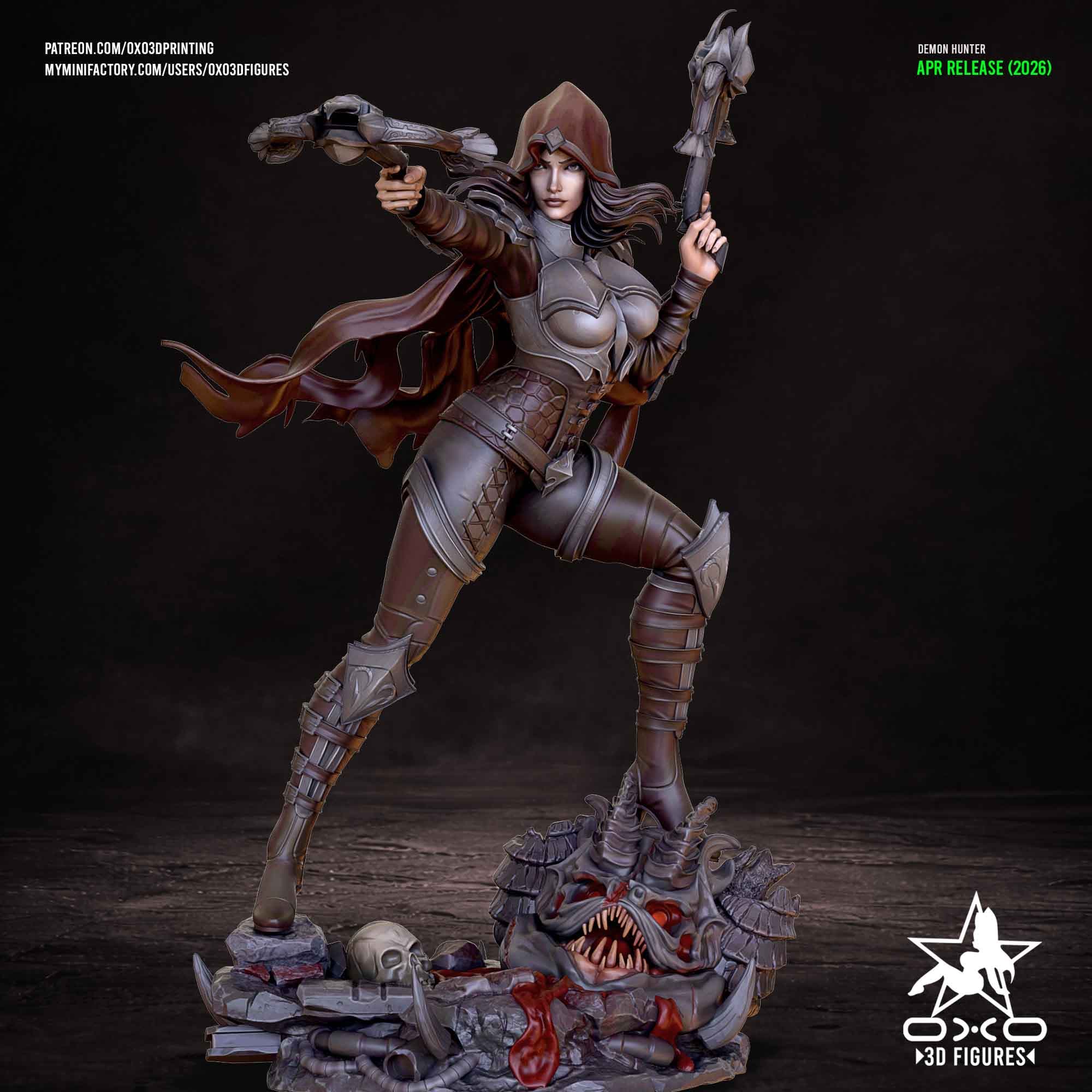 🏹💀 فیگور Demon Hunter شکارچی شیطان 40 سانتی‌متر | جنس PLA+