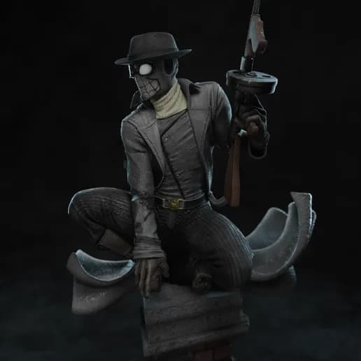 🕷️🎩 فیگور Spider-Man Noir | اسپایدر نویر 40 سانتی‌متر | جنس PLA+ — تصویر ۸