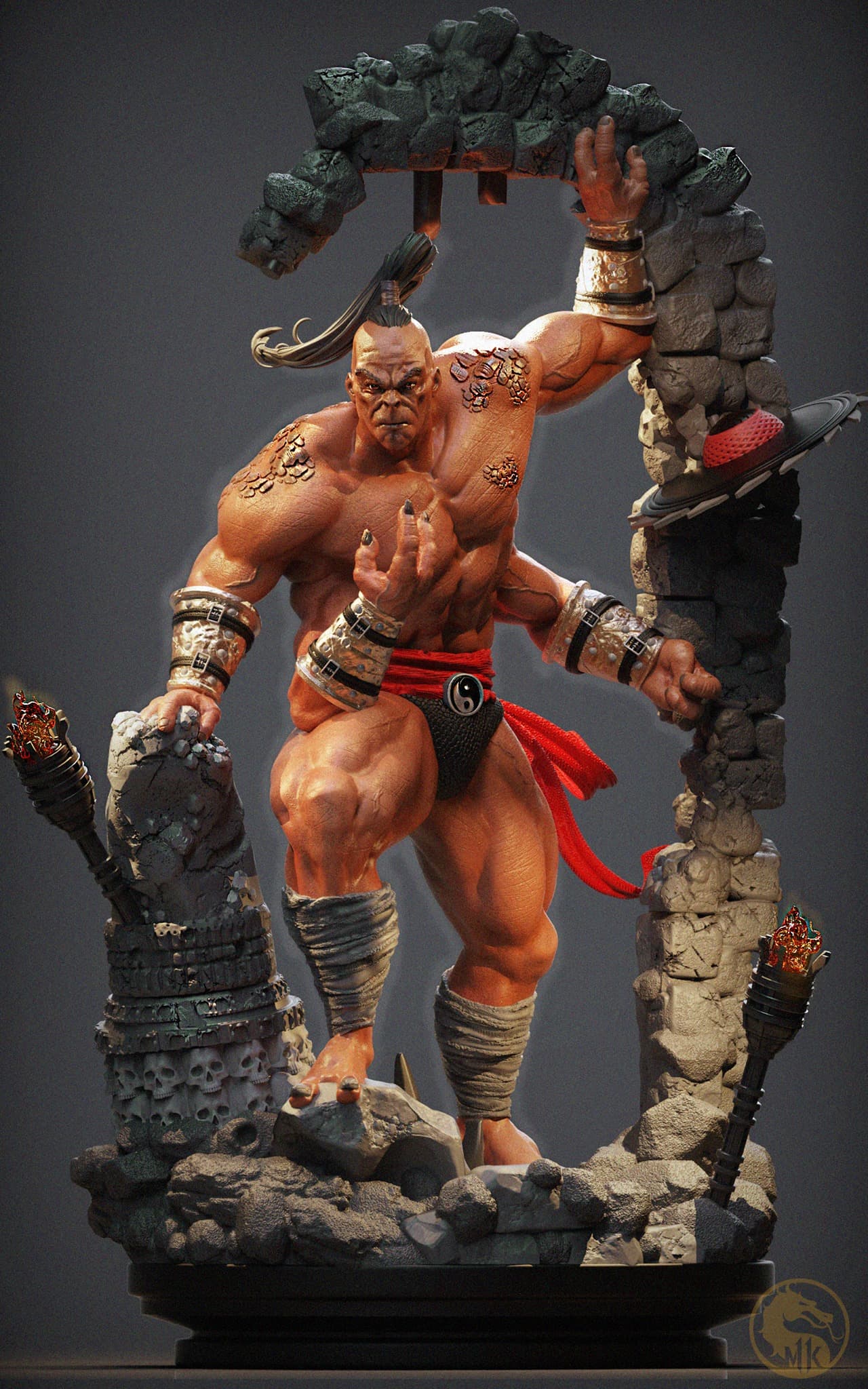 🔥💀 فیگور Goro – گرو از Mortal Kombat | ارتفاع ۴۰ سانتی‌متر | جنس PLA+