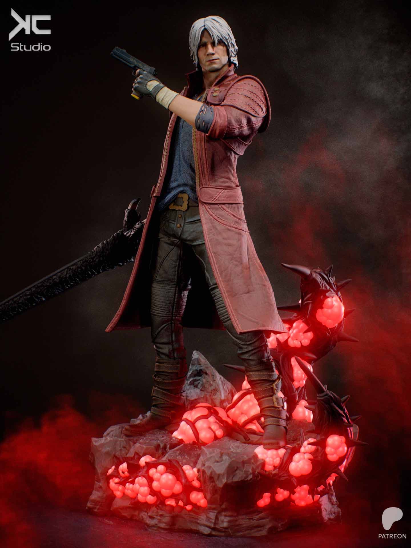🔥🩸 فیگور Dante – دانته 30 سانتی‌متر | جنس PLA+