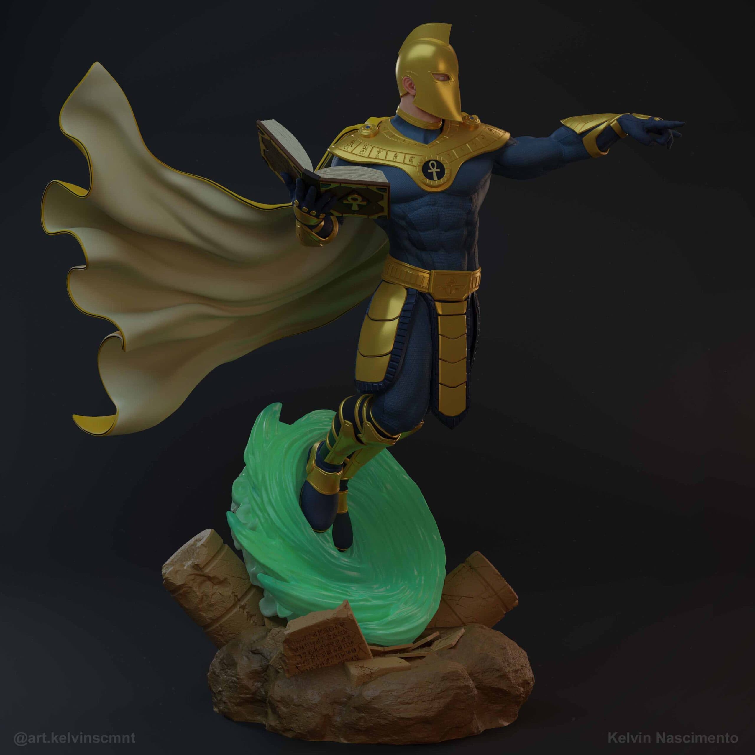 🪄🔥 فیگور Doctor Fate – دکتر فیت 30 سانتیمتر | جنس PLA+ — تصویر ۹