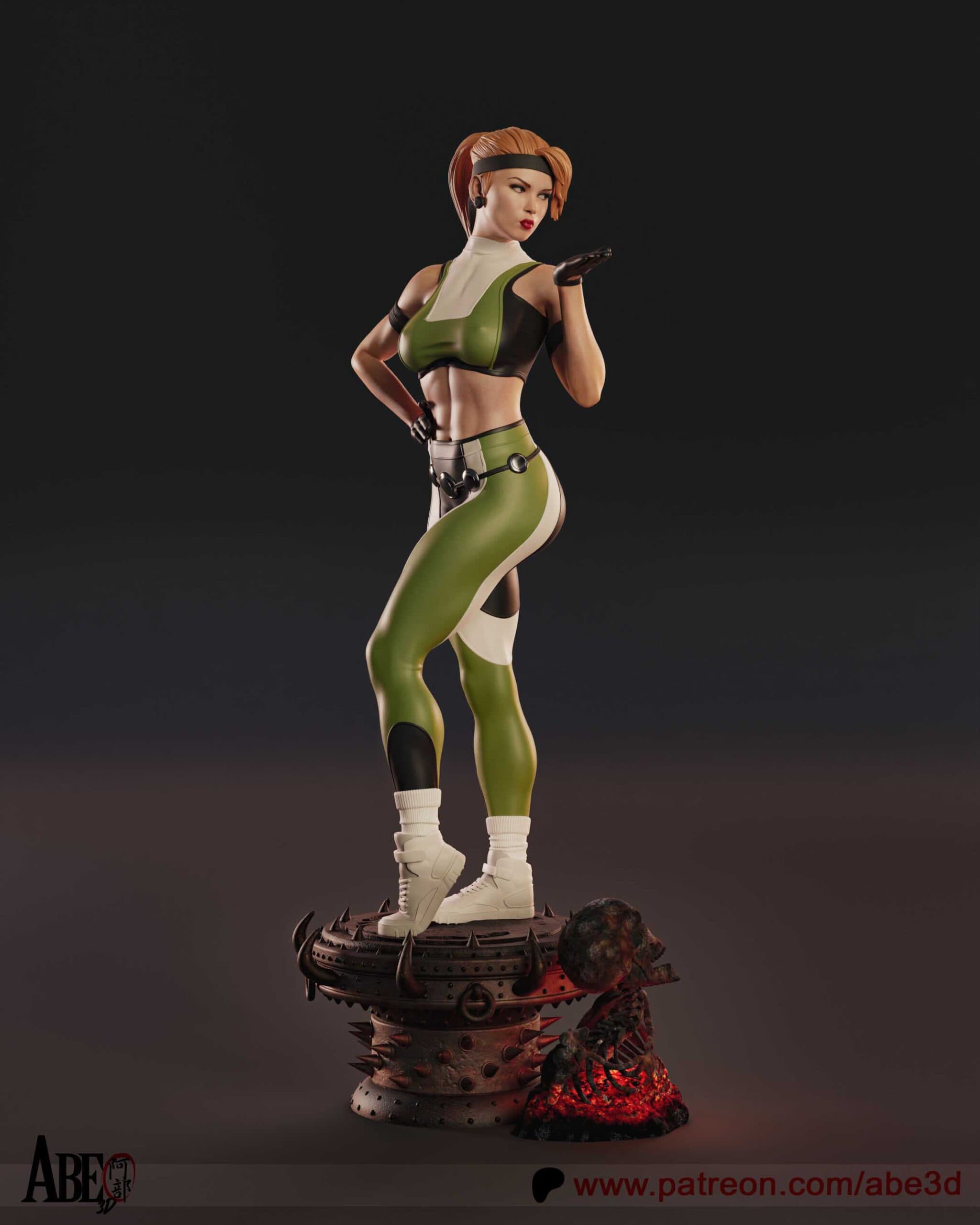 🥊🔥 فیگور سونیا بلید Sonya Blade 50 سانتی‌متر | جنس PLA+