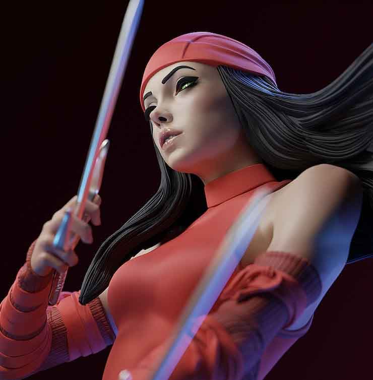 🔴🗡️ فیگور الکترا (Elektra) – ارتفاع ۵۰ سانتی‌متر | جنس PLA+ — تصویر ۱۱