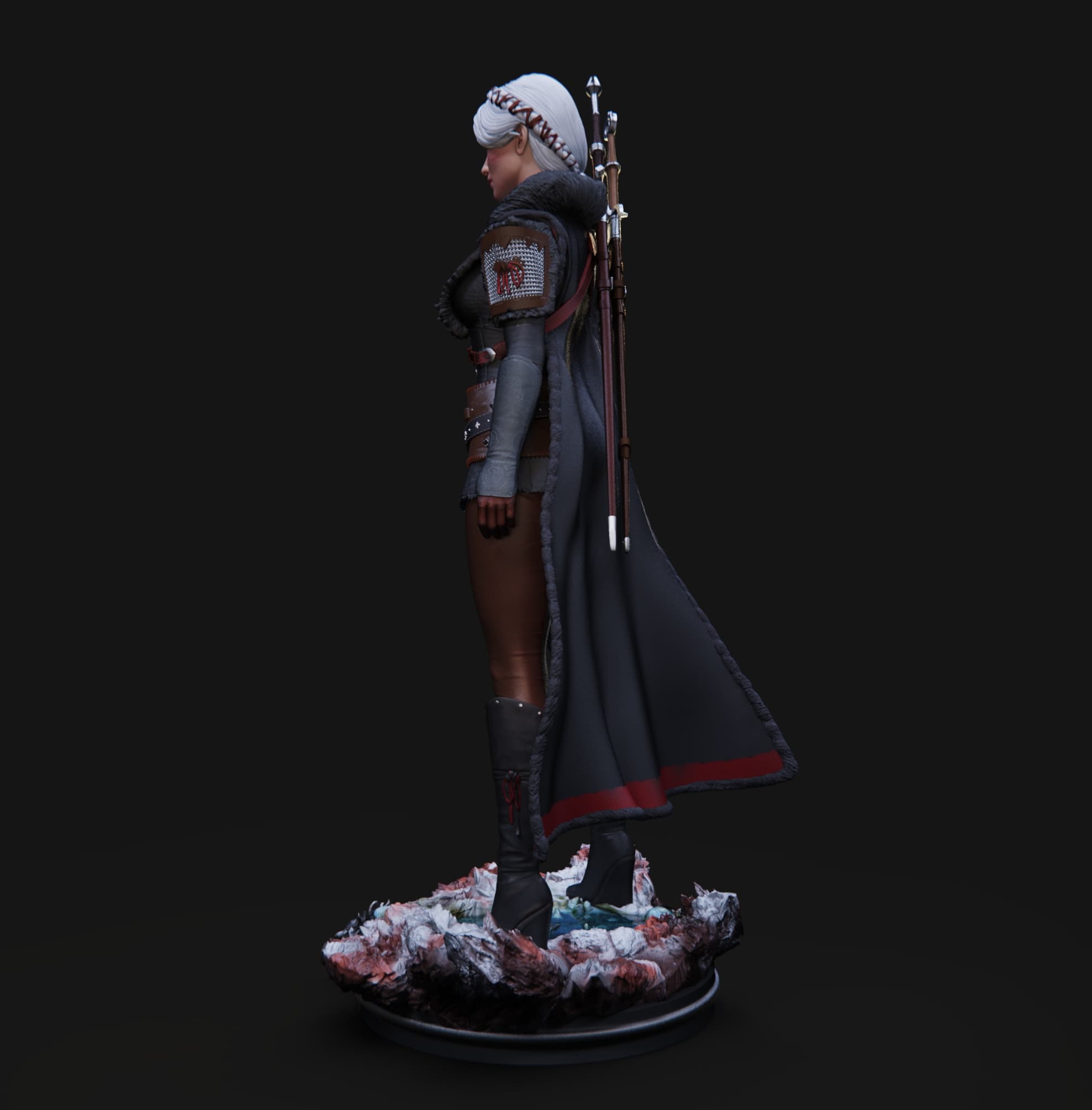 ⚔️✨ فیگور سیری (Ciri) ویچر 3 | ارتفاع ۴۰ سانتیمتر | جنس PLA+ — تصویر ۵