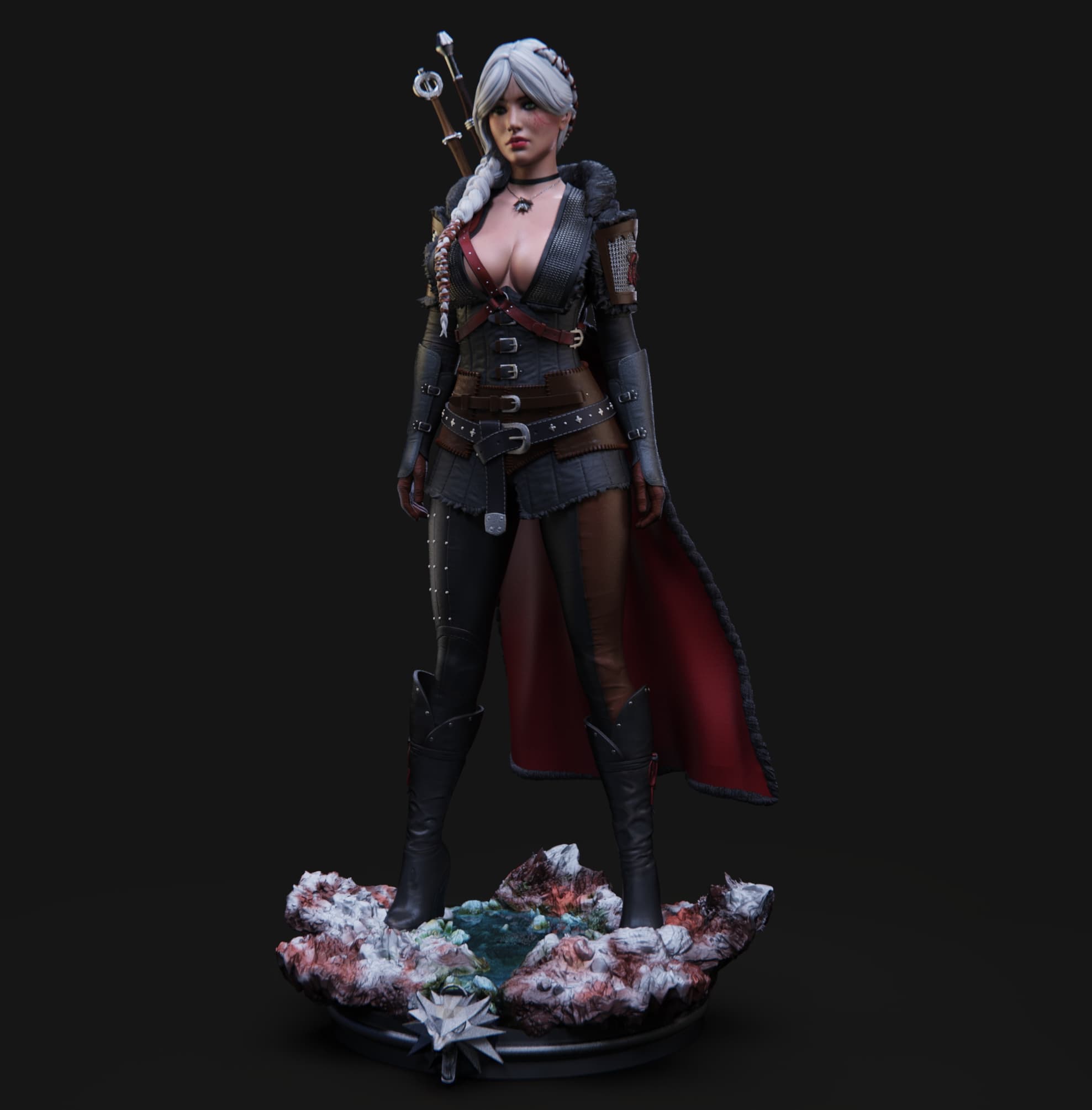 ⚔️✨ فیگور سیری (Ciri) ویچر 3 | ارتفاع ۴۰ سانتی‌متر | جنس PLA+