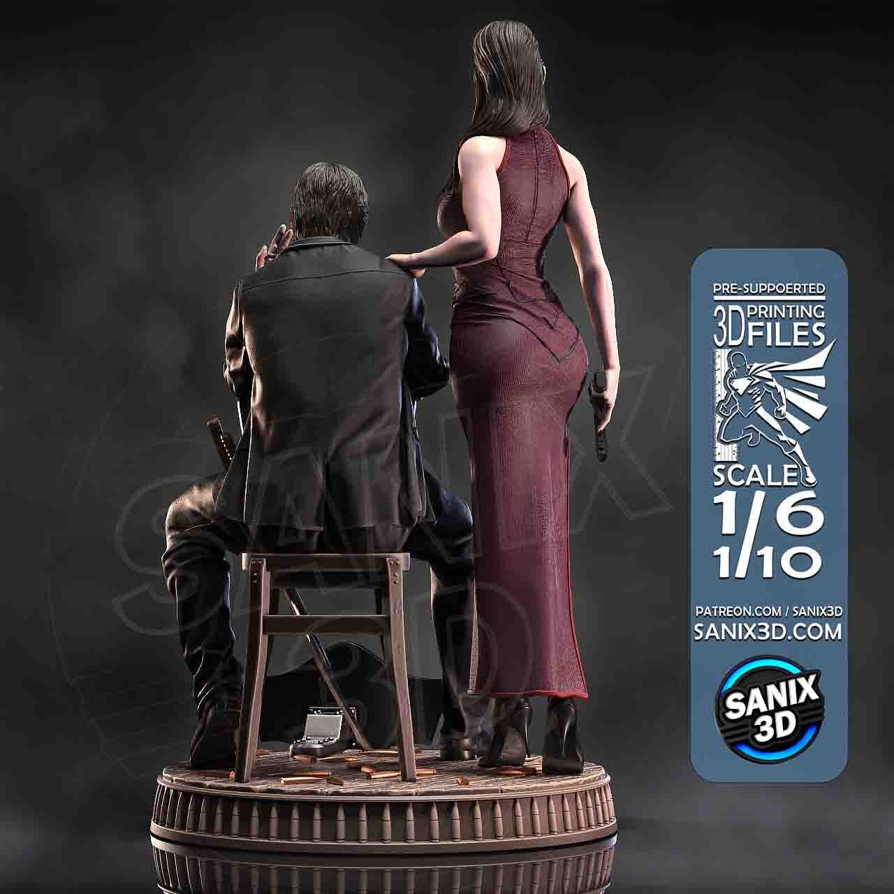 🔫🩰 فیگور جان ویک و بالرینا (John Wick & Ballerina) | ارتفاع ۳۵ سانتی‌متر | جنس PLA+ — تصویر ۱۲