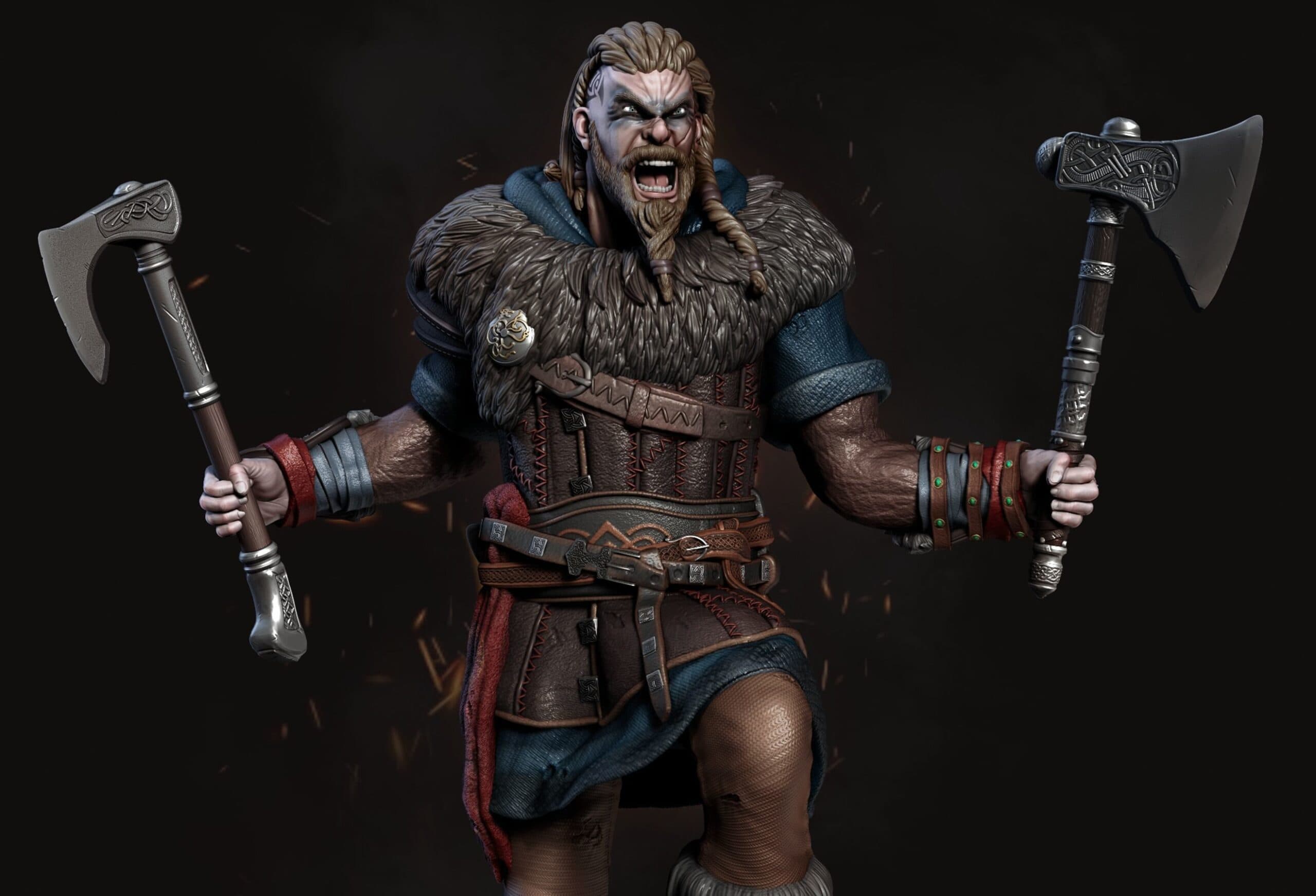 🗡️ فیگور شخصیت ایوور (Assassin’s Creed: Valhalla) | ارتفاع 30 سانتی‌متر | جنس PLA+ — تصویر ۴
