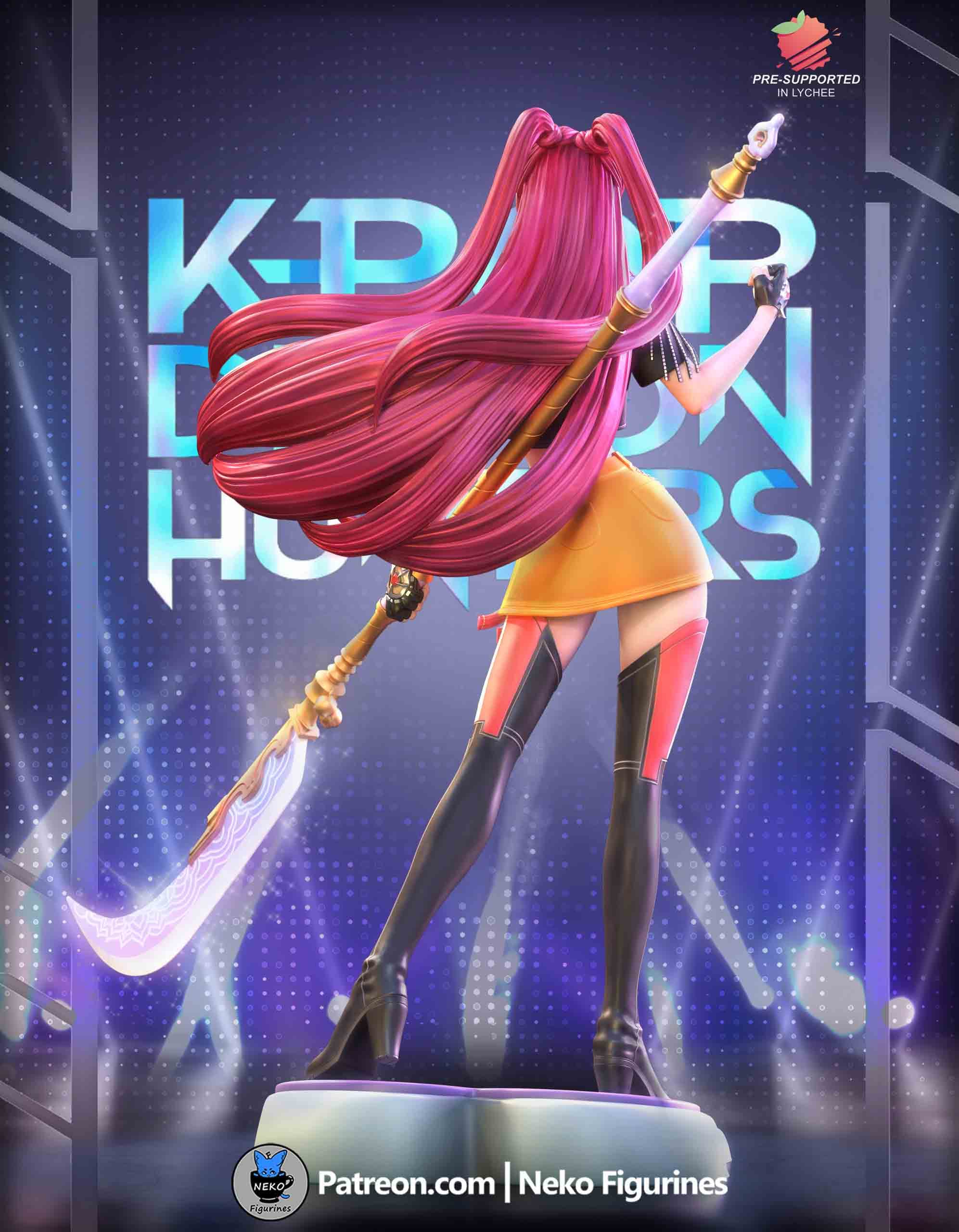 🗡️ فیگور میرا شکارچی شیطان (Mira Demon Hunter) | ارتفاع ۳۵ سانتی‌متر | جنس PLA+ — تصویر ۳