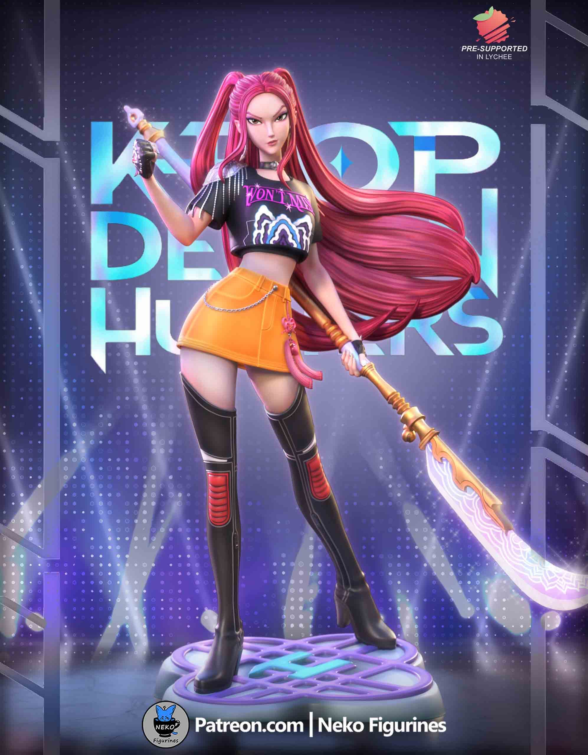 🗡️ فیگور میرا شکارچی شیطان (Mira Demon Hunter) | ارتفاع ۳۵ سانتی‌متر | جنس PLA+