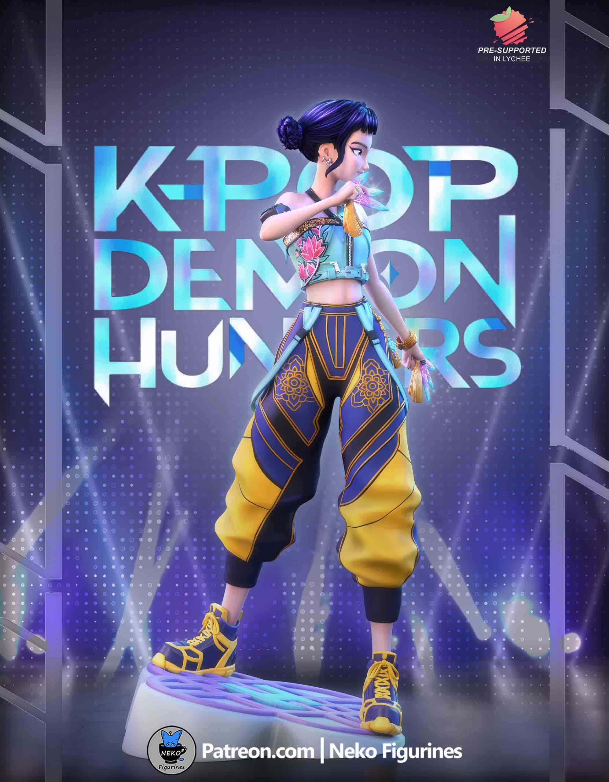 😈 فیگور زوئی شکارچی شیطان (Zoe Demon Hunter) | ارتفاع ۳۵ سانتیمتر | جنس PLA+ — تصویر ۵