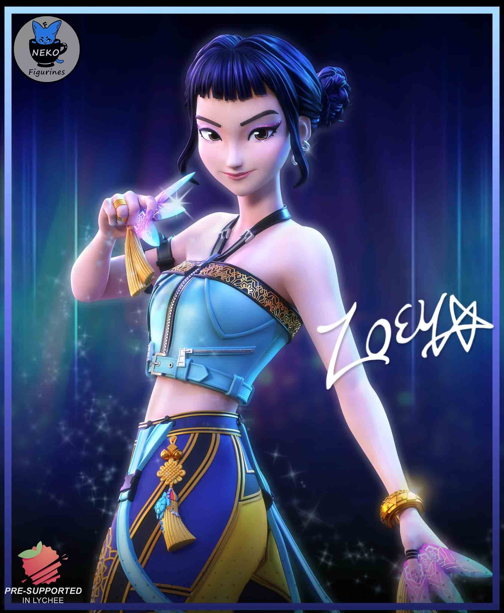 😈 فیگور زوئی شکارچی شیطان (Zoe Demon Hunter) | ارتفاع ۳۵ سانتیمتر | جنس PLA+ — تصویر ۶