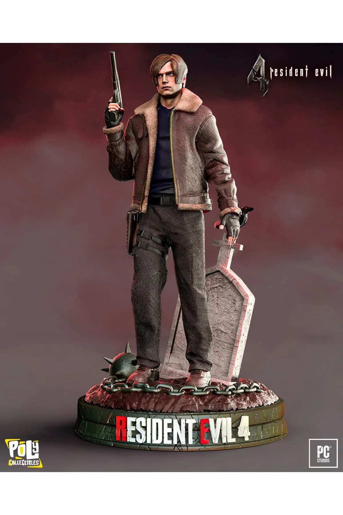 🧟♂️ فیگور لیون اسکات کندی Resident Evil 4 | جنس PLA+ | ارتفاع 40 سانتیمتر — تصویر ۵