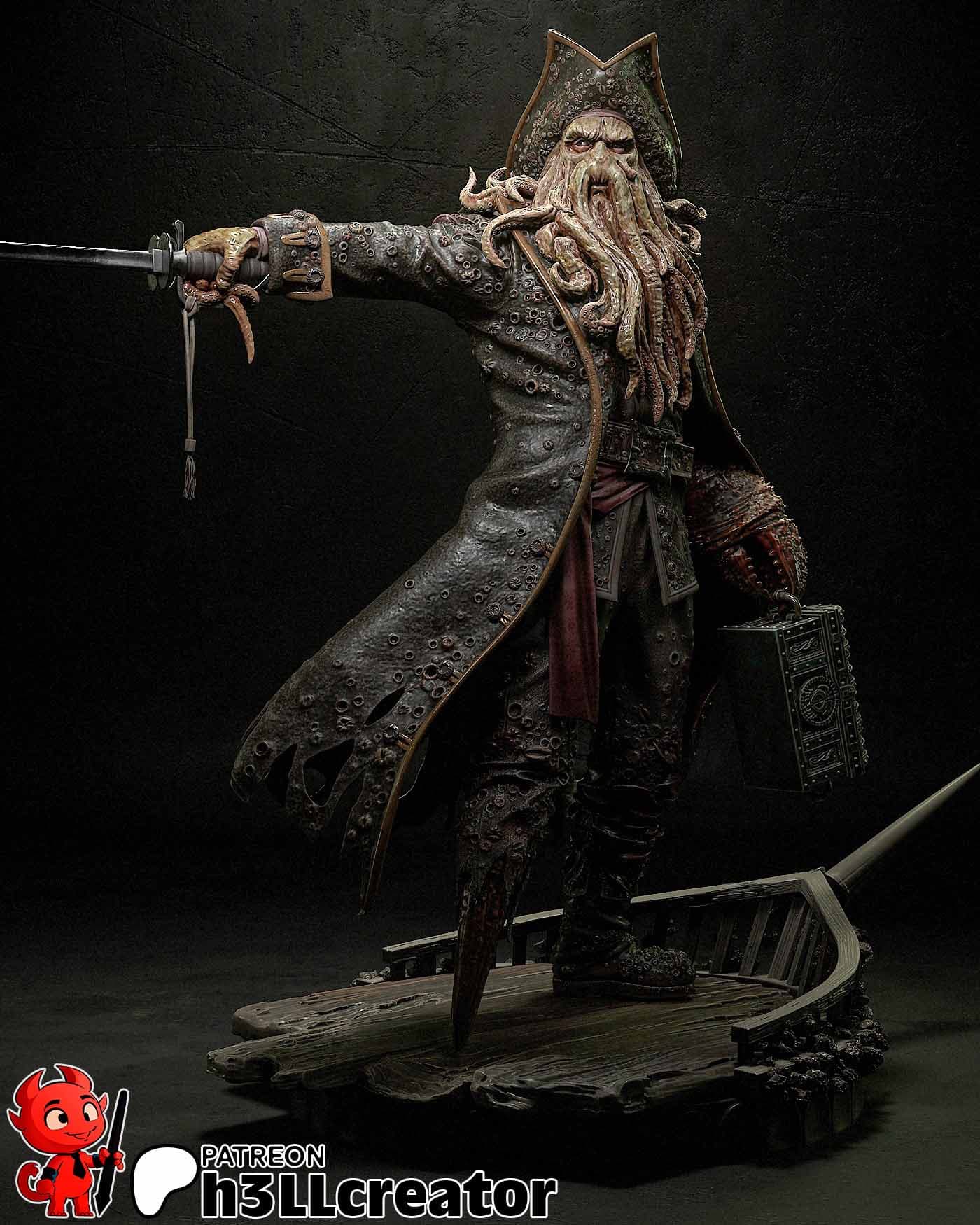 ☠️ فیگور دِیوی جونز (Davy Jones) | ارتفاع 28 سانتیمتر | ساختهشده از PLA+ — تصویر ۶