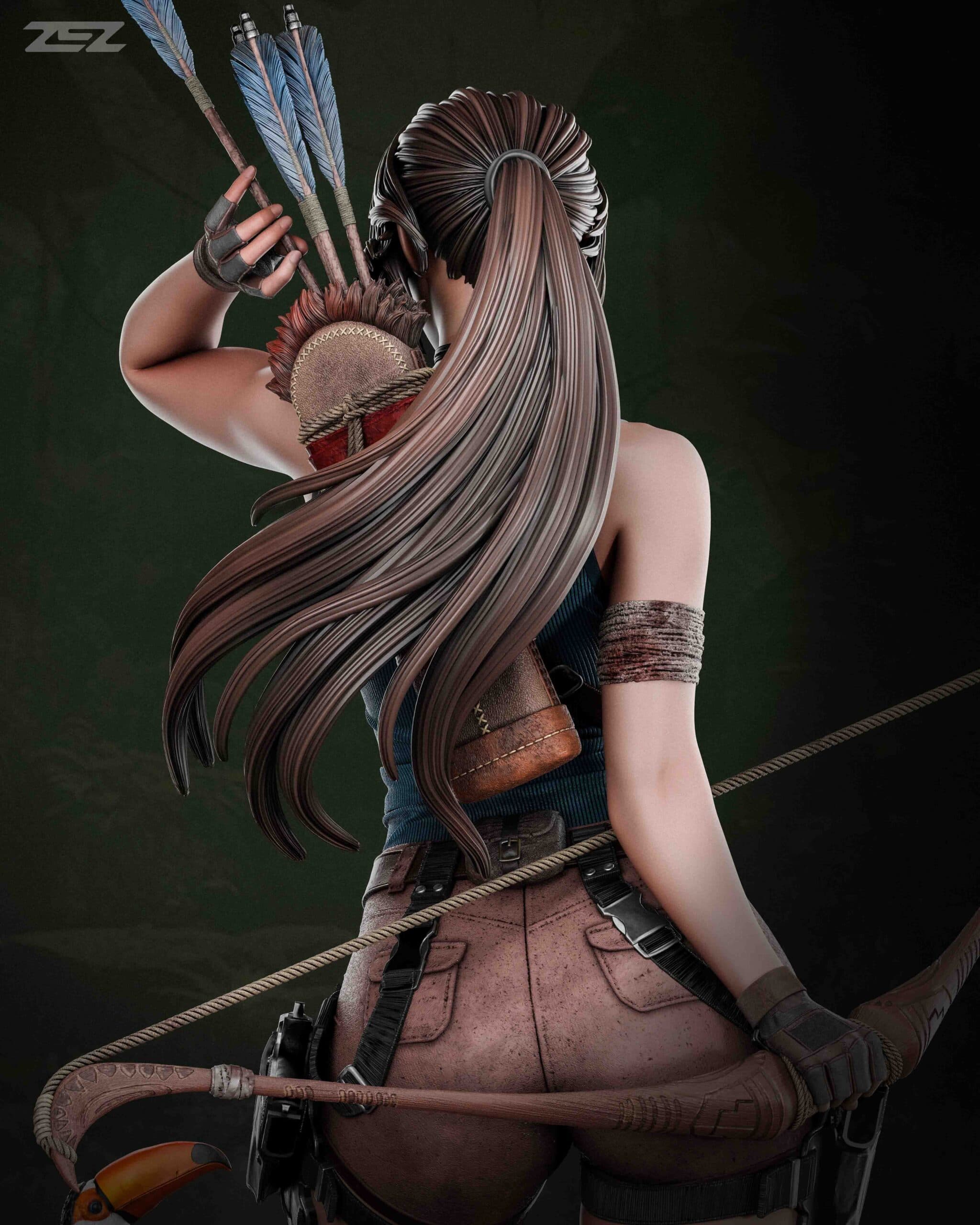 🏹 فیگور لارا کرافت Tomb Raider | جنس PLA+ | ارتفاع ۵۰ سانتیمتر — تصویر ۶