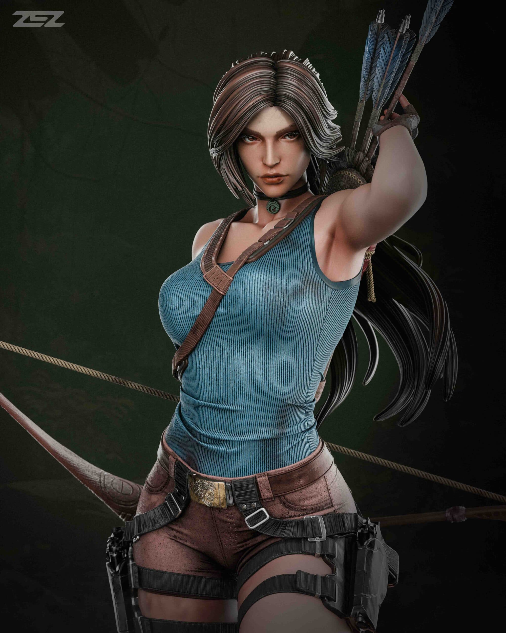🏹 فیگور لارا کرافت Tomb Raider | جنس PLA+ | ارتفاع ۵۰ سانتیمتر — تصویر ۷