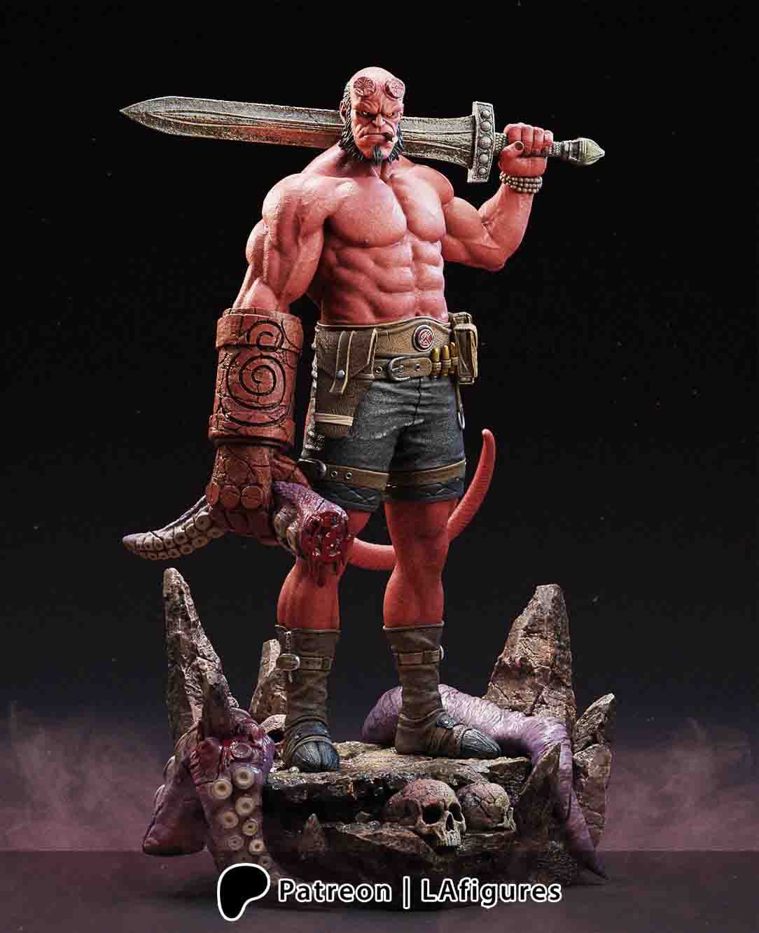 🔥 فیگور هل‌بوی Hellboy | جنس PLA+ | ارتفاع ۳۰ سانتی‌متر