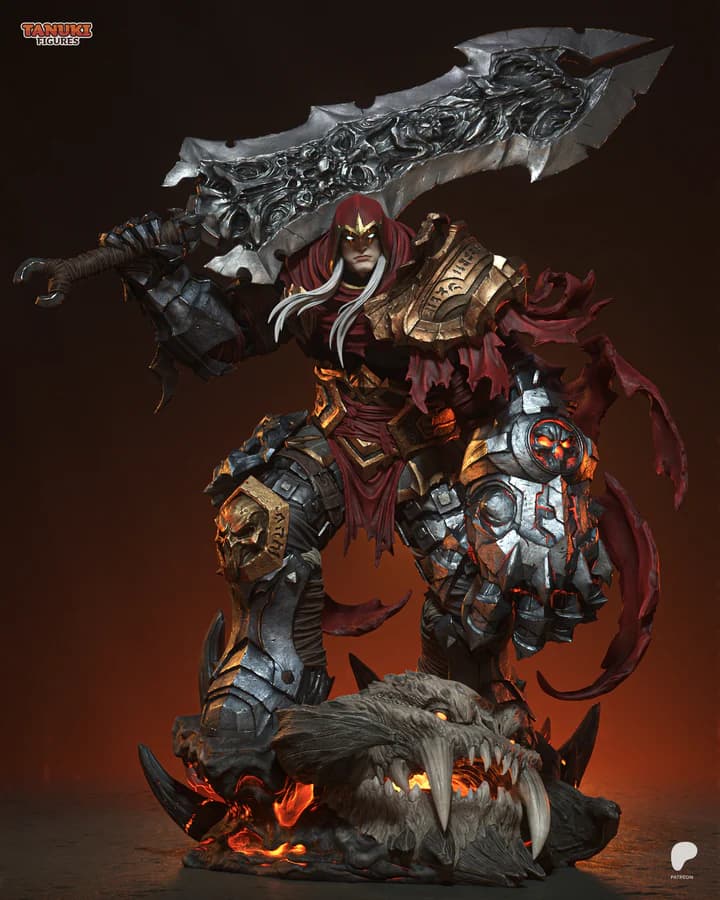 ⚔️ فیگور شخصیت وار (War – Darksiders) | جنس PLA+ | ارتفاع 40 سانتی‌متر