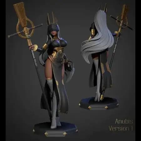 ⚖️ فیگور ۳۲ سانتی‌متری آنوبیس (Anubis) | ساخته‌شده از PLA+ | تولید و رنگ‌آمیزی ۲۵ روز کاری — تصویر ۳