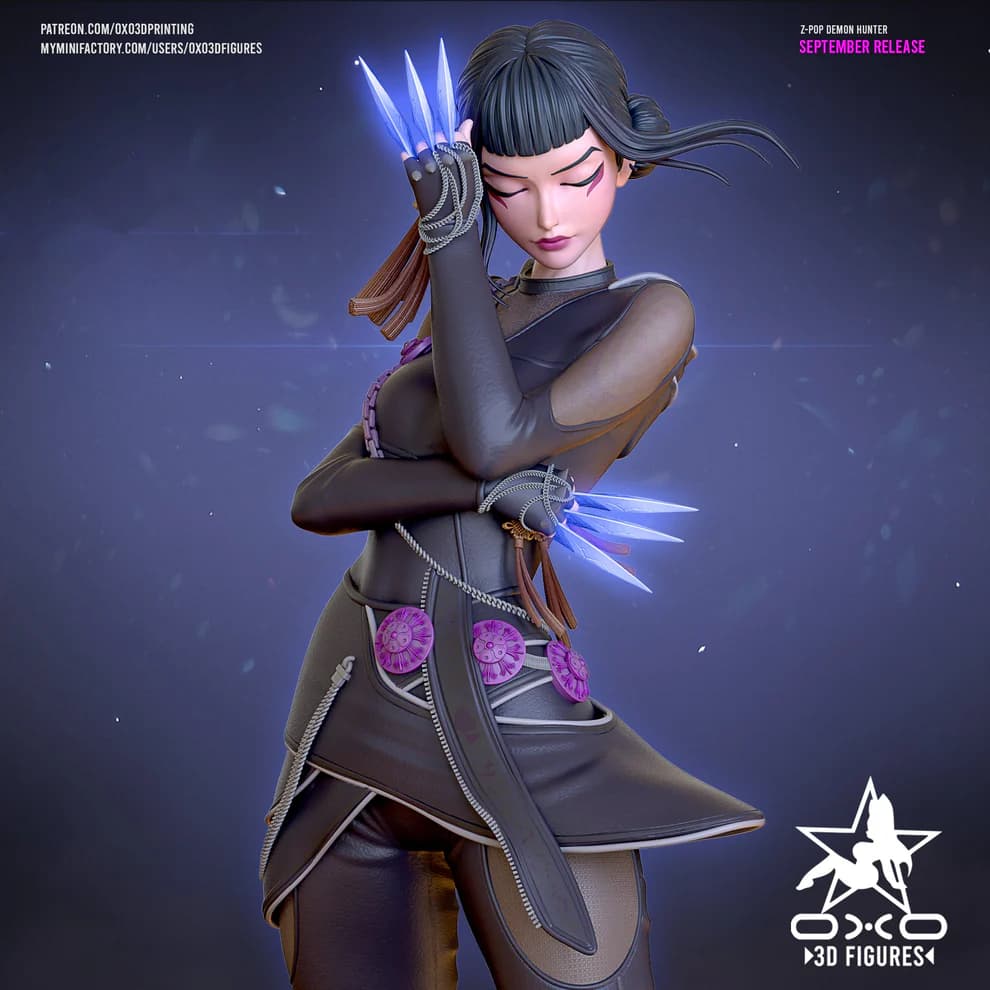 🔥 فیگور زوئی Demon Hunter | Fantasy Hunter | ارتفاع 20 سانتی‌متر | جنس PLA+ — تصویر ۵