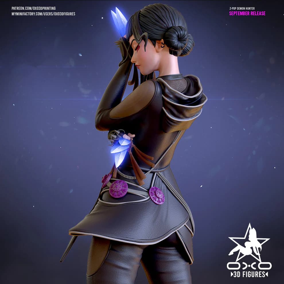 🔥 فیگور زوئی Demon Hunter | Fantasy Hunter | ارتفاع 20 سانتی‌متر | جنس PLA+ — تصویر ۶