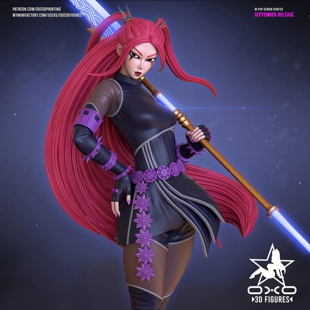 🔥 فیگور میرا Demon Hunter | Fantasy Hunter | ارتفاع 20 سانتی‌متر | جنس PLA+ — تصویر ۶