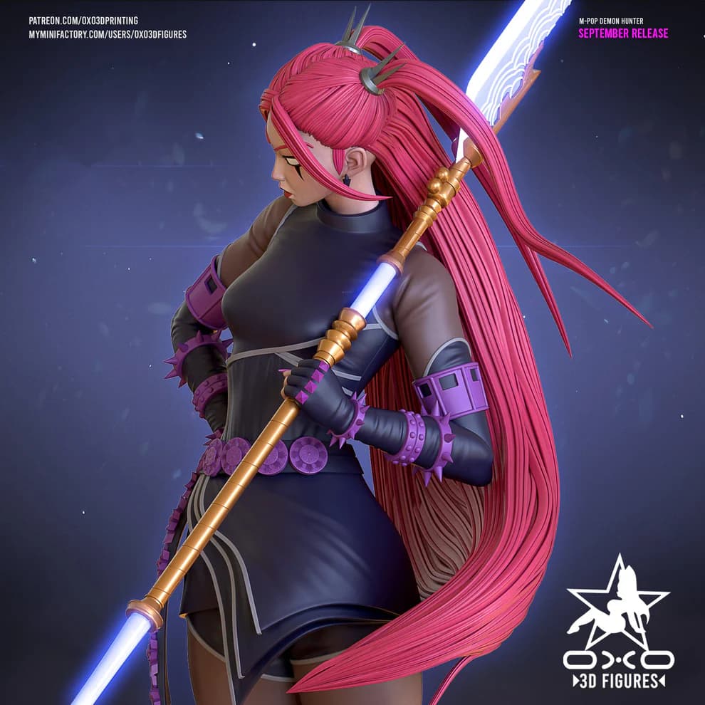 🔥 فیگور میرا Demon Hunter | Fantasy Hunter | ارتفاع 20 سانتی‌متر | جنس PLA+ — تصویر ۱۱