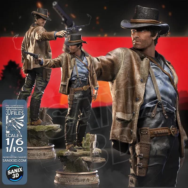 🤠 فیگور آرتور مورگان (Arthur Morgan) | جنس PLA+ | ارتفاع ۴۵ سانتی‌متر