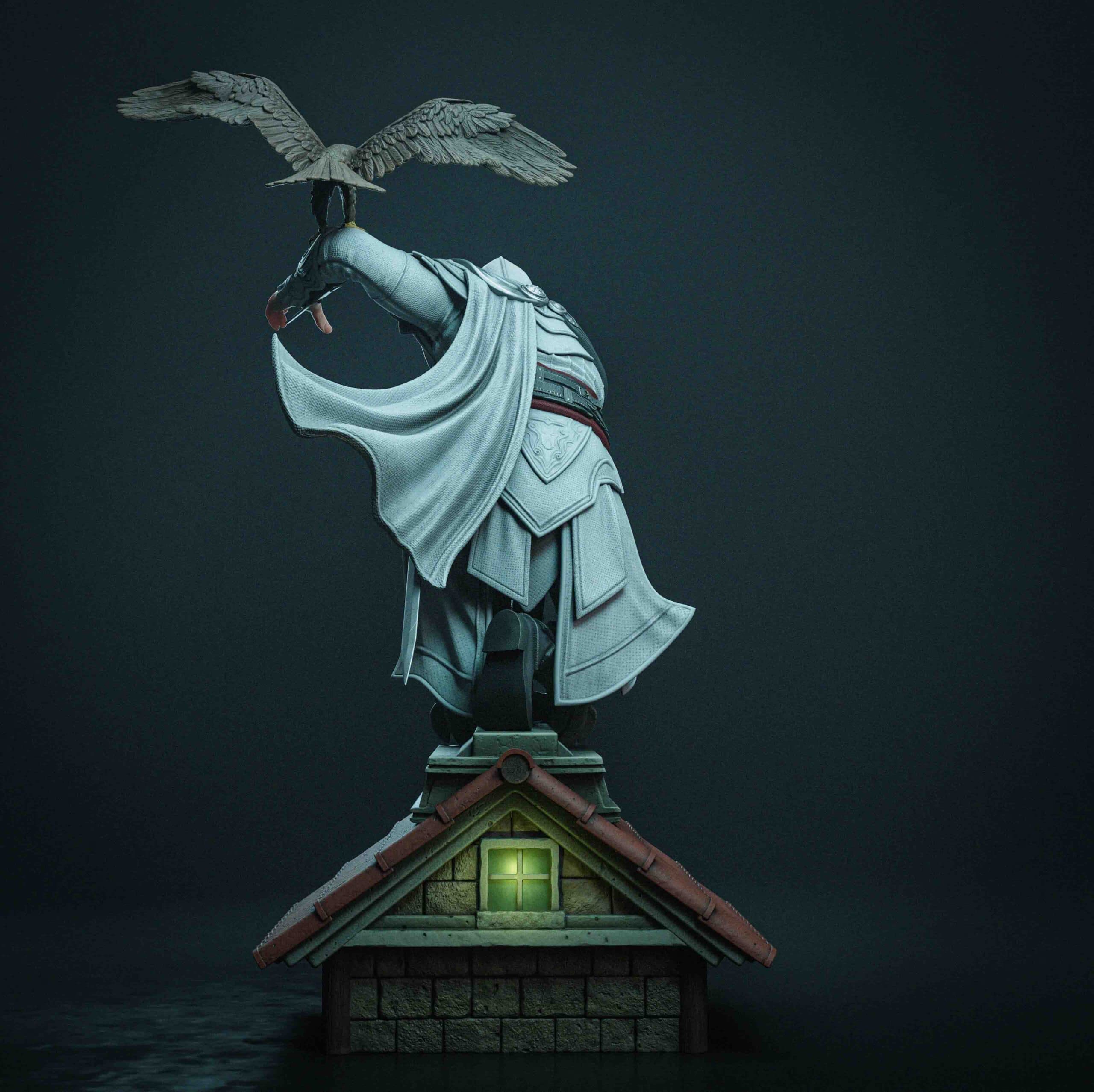 🦅✨ فیگور ایزیو – Assassin’s Creed | ارتفاع 40 سانتی‌متر | جنس PLA+ — تصویر ۴