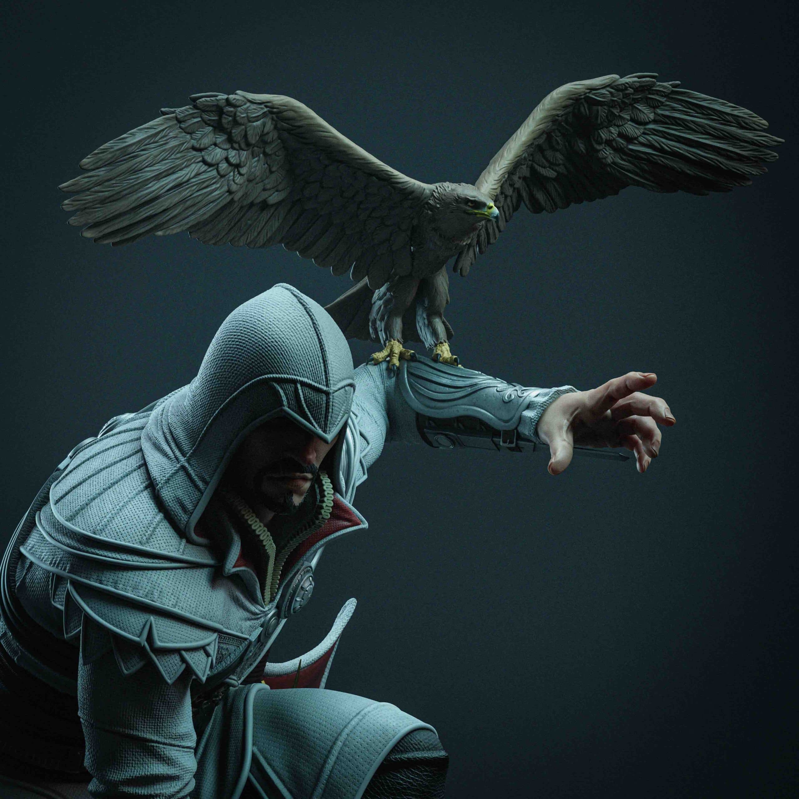 🦅✨ فیگور ایزیو – Assassin’s Creed | ارتفاع 40 سانتی‌متر | جنس PLA+ — تصویر ۷