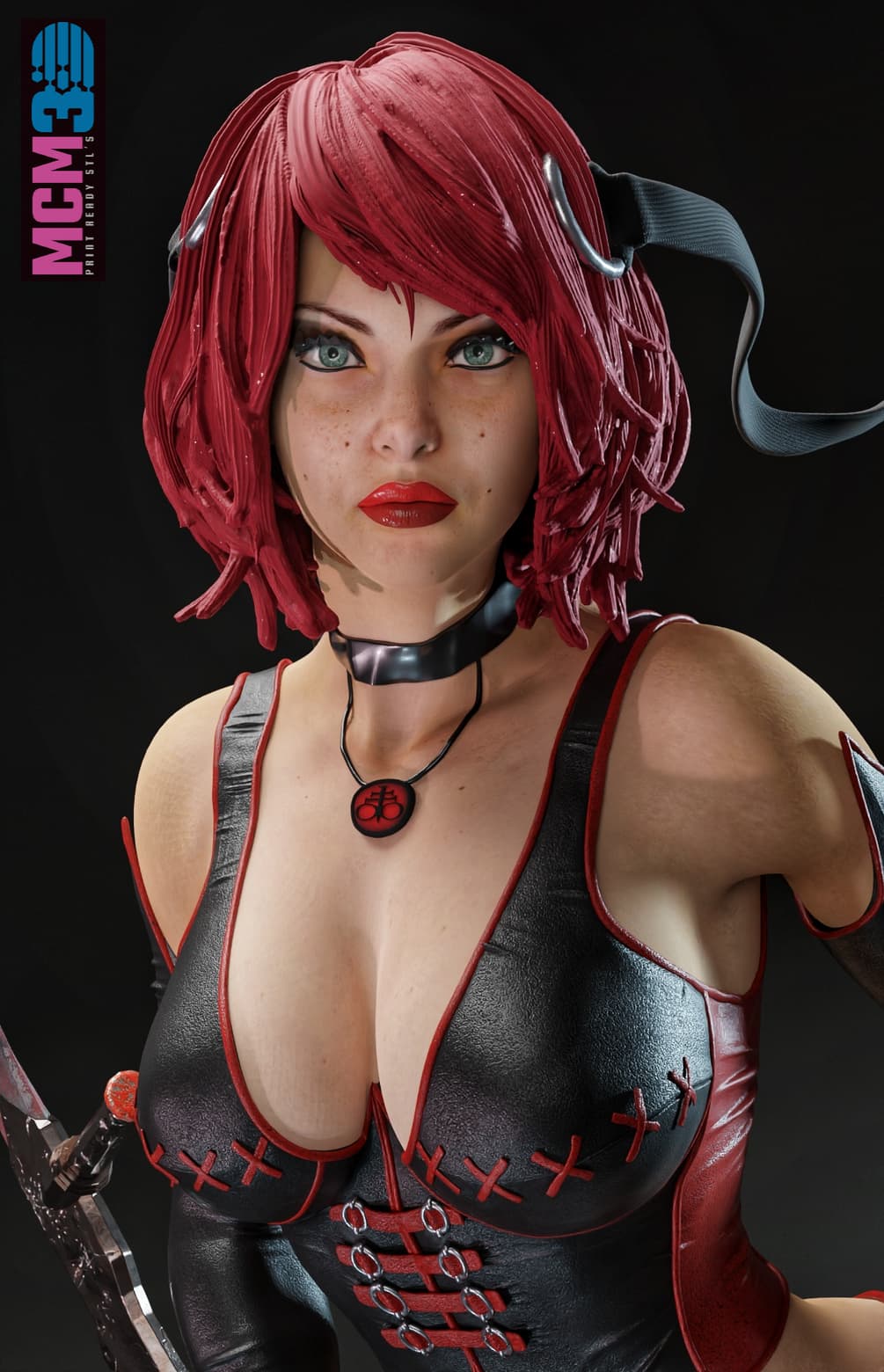 🩸 فیگور بلادرین (BloodRayne) ارتفاع 45 سانتیمتر | جنس PLA+ | تولید مخصوص کلکسیونرها — تصویر ۸