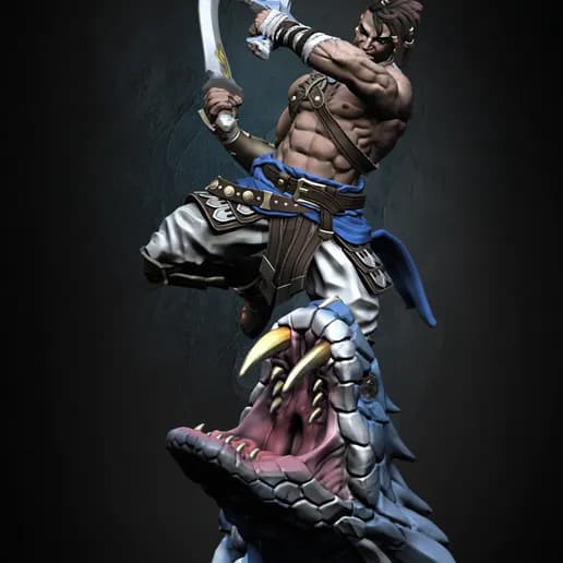 🐍⚔️ فیگور شاهزاده ایرانی | Prince of Persia | جنس PLA+ | ارتفاع ۴۰ سانتی‌متر — تصویر ۳