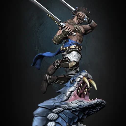 🐍⚔️ فیگور شاهزاده ایرانی | Prince of Persia | جنس PLA+ | ارتفاع ۴۰ سانتی‌متر — تصویر ۶