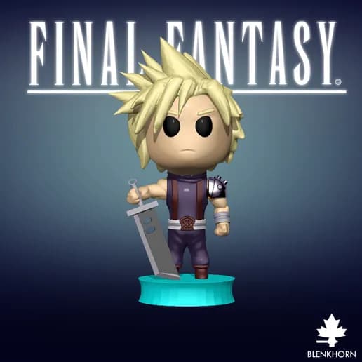 🗡️ فیگور فانکو پاپ دست‌ساز Cloud Strife فاینال فانتزی | جنس PLA+ | ارتفاع ۱۵ سانتی‌متر — تصویر ۲