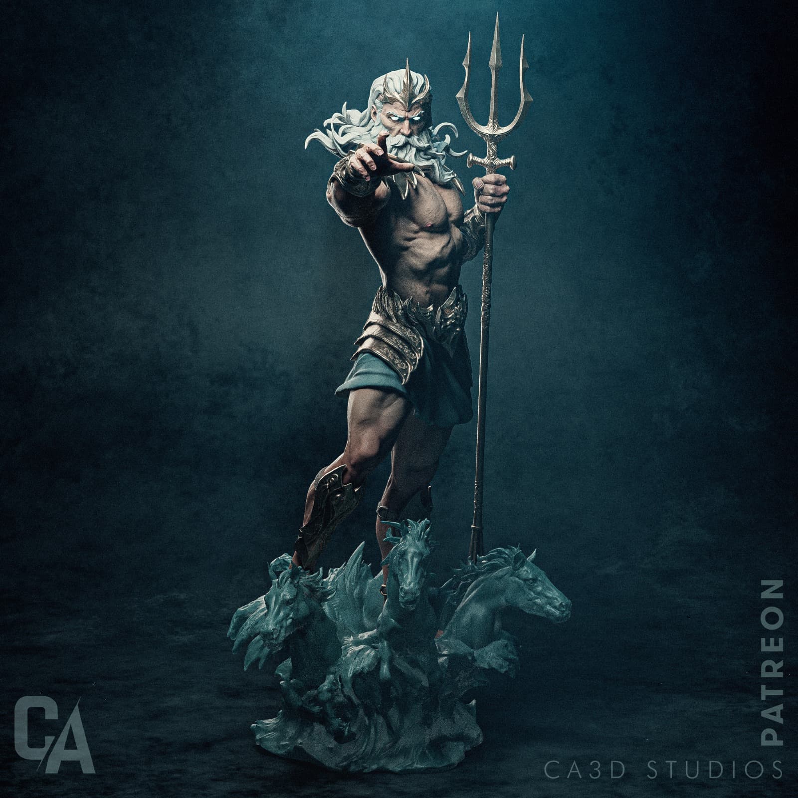 🌊 فیگور الهه پوزایدون (Poseidon) – ارتفاع ۲۸ سانتی‌متر | جنس PLA+ — تصویر ۹
