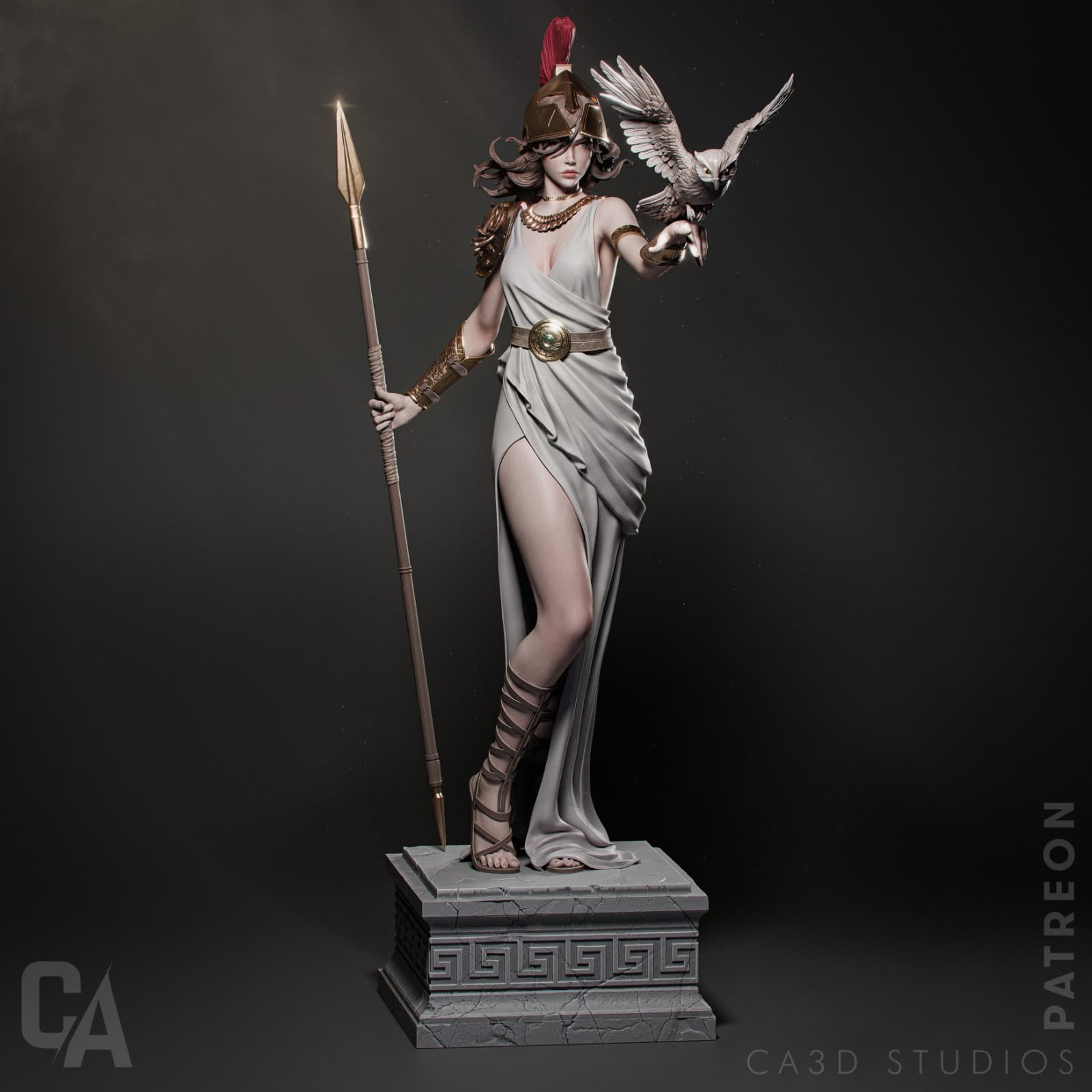 🏛️ فیگور الهه آتنا (Athena) – ارتفاع ۲۵ سانتیمتر | جنس PLA+