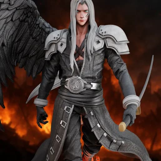 ⚔️ فیگور سفیروت (Sephiroth) – ارتفاع ۲۸ سانتی‌متر | جنس PLA+ | فرشته‌ی سیاه دنیای Final Fantasy — تصویر ۱۱