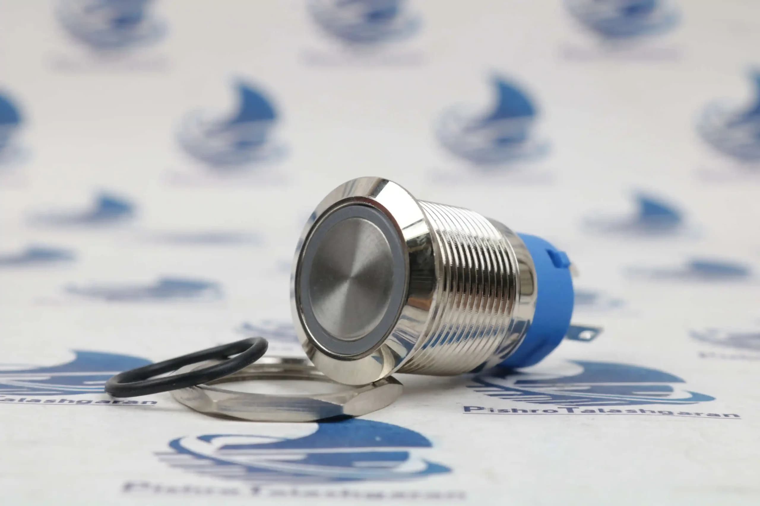 کلید فشاری چراغ دار آبی قطر 19mm ولتاژ 12V/24V — تصویر ۵