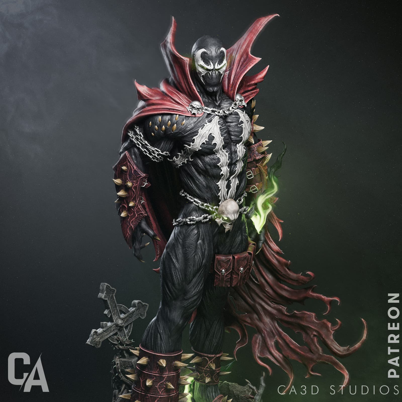🕷️ فیگور اسپان (Spawn) | ارتفاع ۳۵ سانتیمتر | جنس PLA+ — تصویر ۴