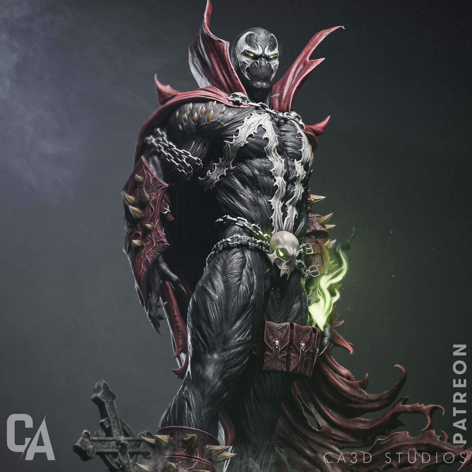 🕷️ فیگور اسپان (Spawn) | ارتفاع ۳۵ سانتیمتر | جنس PLA+ — تصویر ۵