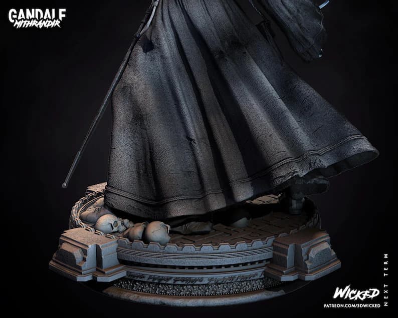 🧙♂️ فیگور گاندولف خاکستری (Gandalf the Grey) | ارباب حلقهها | ارتفاع ۴۶ سانتیمتر | +PLA — تصویر ۵