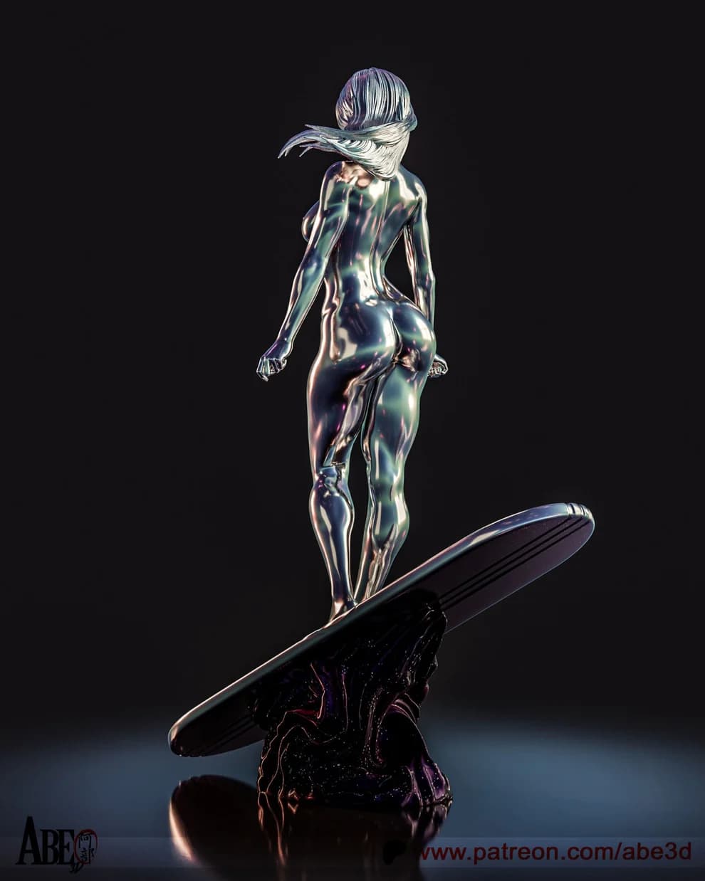 🐉 فیگور سیلور سورفر زن (Silver Surfer) | Marvel | ارتفاع ۳۸ سانتی‌متر | +PLA — تصویر ۱۲