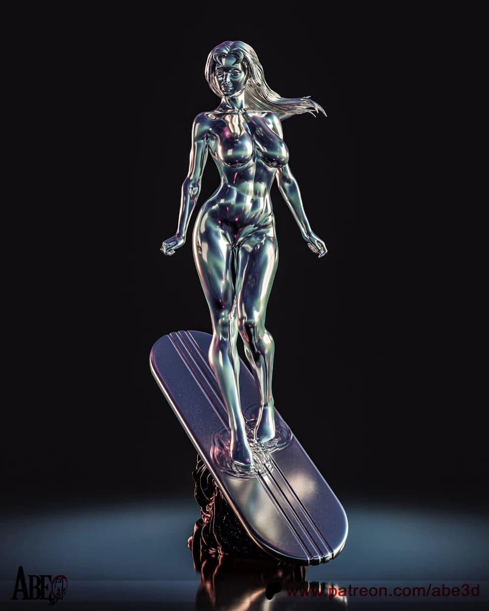 🐉 فیگور سیلور سورفر زن (Silver Surfer) | Marvel | ارتفاع ۳۸ سانتی‌متر | +PLA — تصویر ۱۰