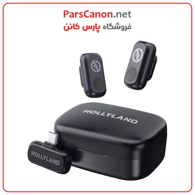 میکروفون هالی لند لارک a1 تایپ C مدل Hollyland LARK A1 Duo 2-Person Wireless Microphone USB-C Connector
