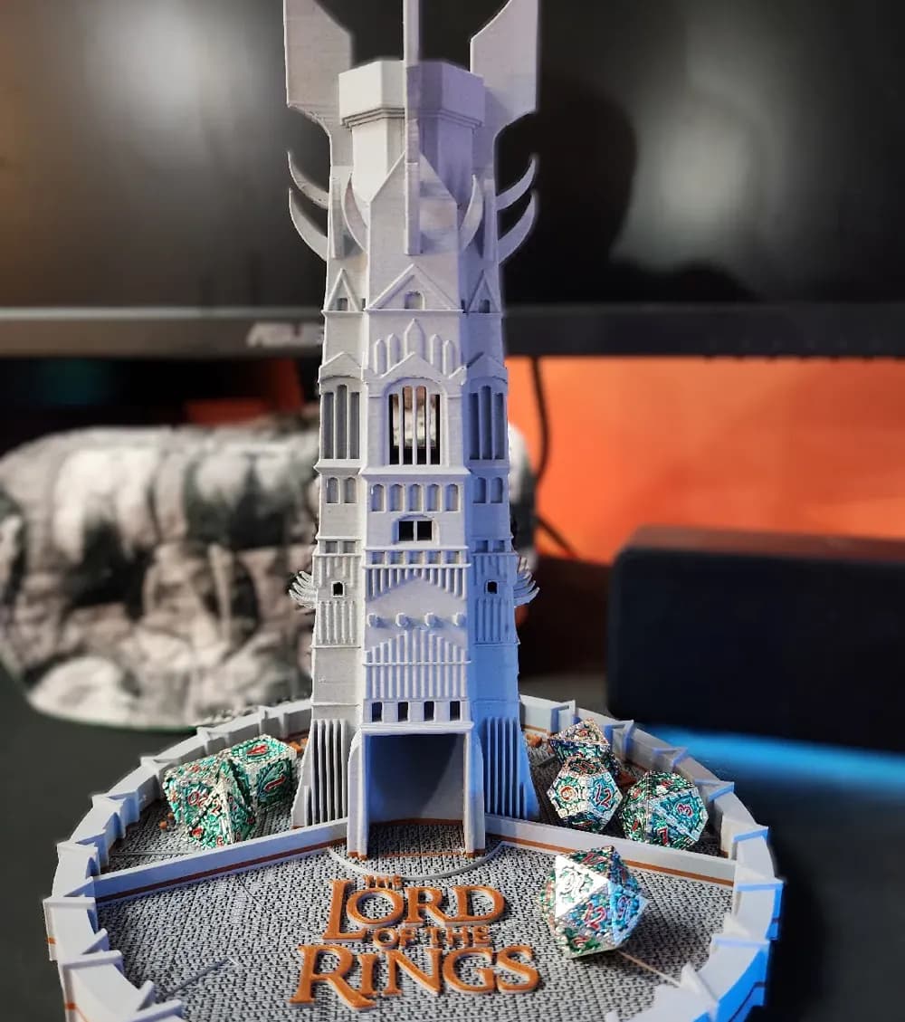 🏰 برج تاس دست‌ساز Dice Tower طرح قلعه Lord Of The Rings از جنس +pla
