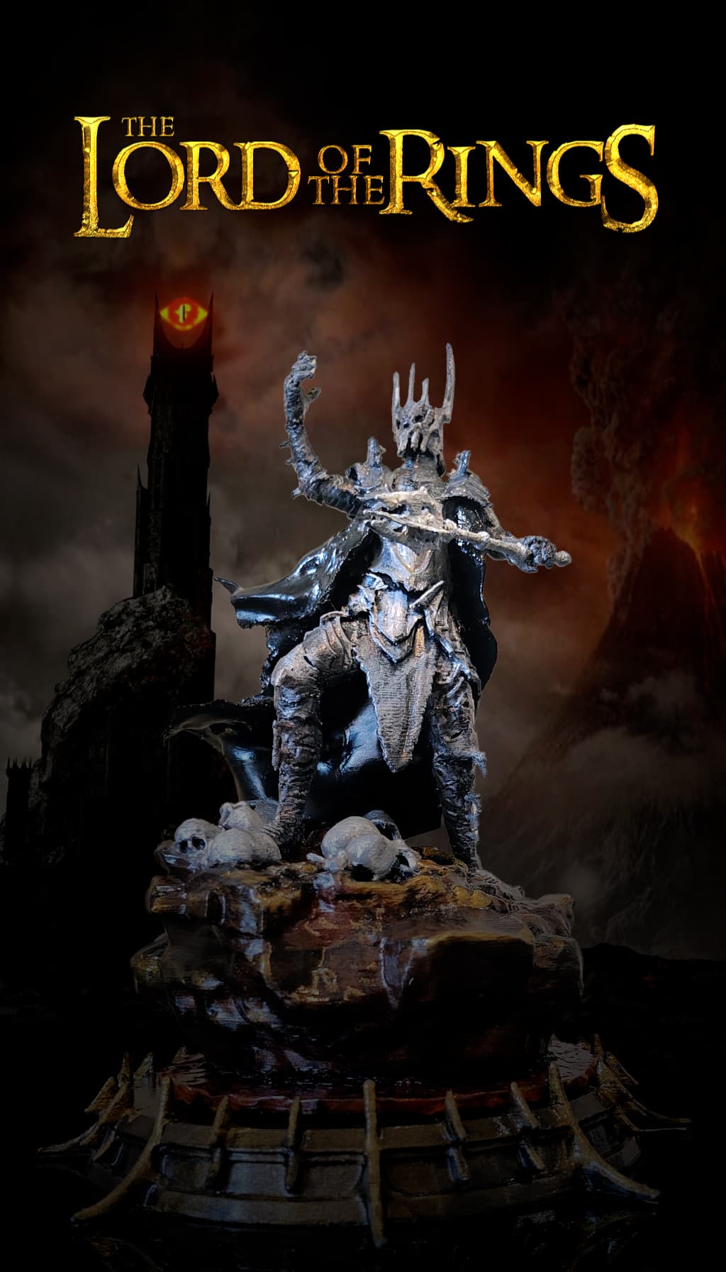 🐉 فیگور سائورون (Sauron) | Lord of the Rings | ارتفاع 26 سانتی‌متر | +PLA — تصویر ۲