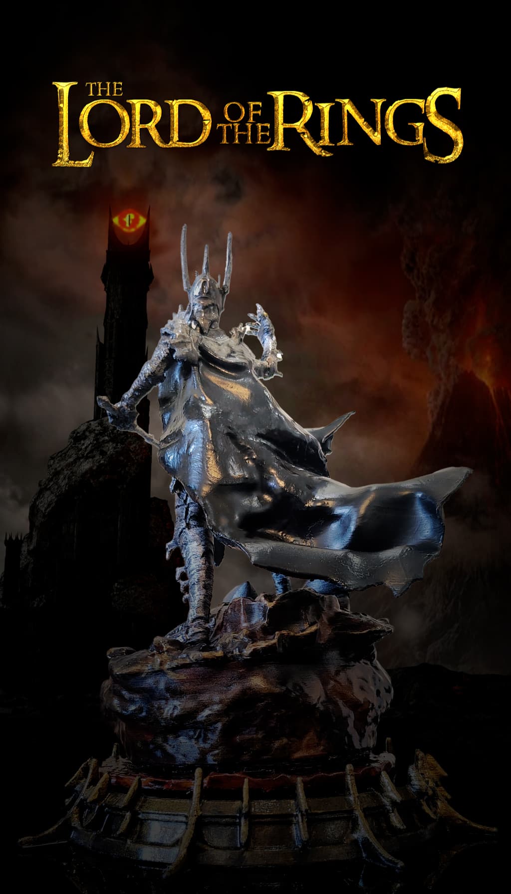 🐉 فیگور سائورون (Sauron) | Lord of the Rings | ارتفاع 26 سانتی‌متر | +PLA — تصویر ۴