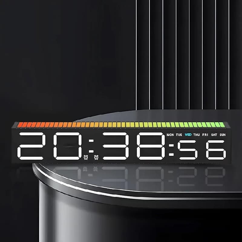 ساعت دیجیتال دیواری LED مدل 5517 نمایشگر درشت با نور قابل تنظیم — تصویر ۴