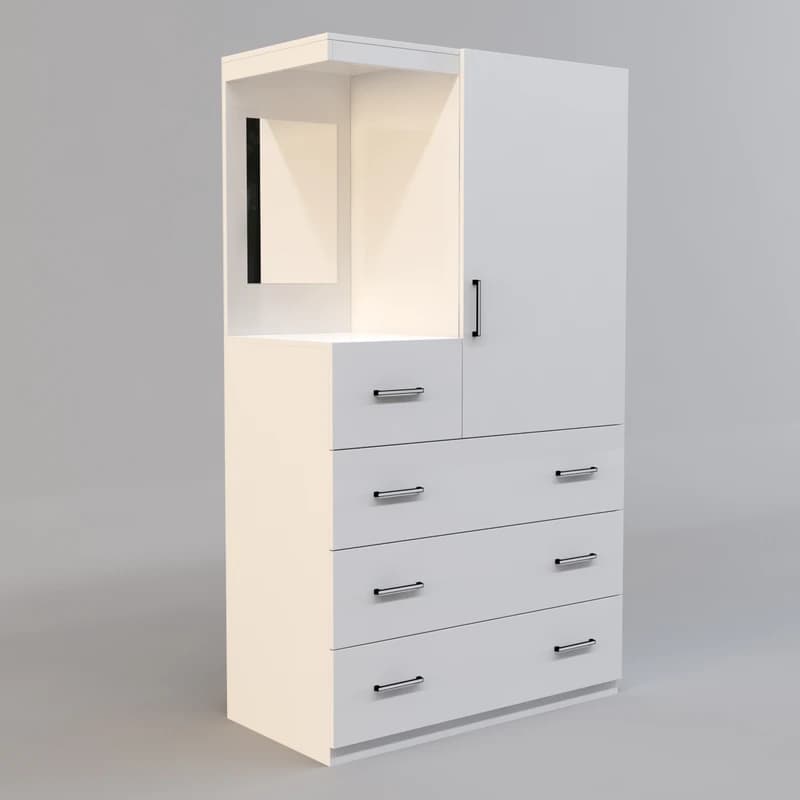 کمد ترکیبی کشو و جالباسی آینه‌دار — تصویر ۳