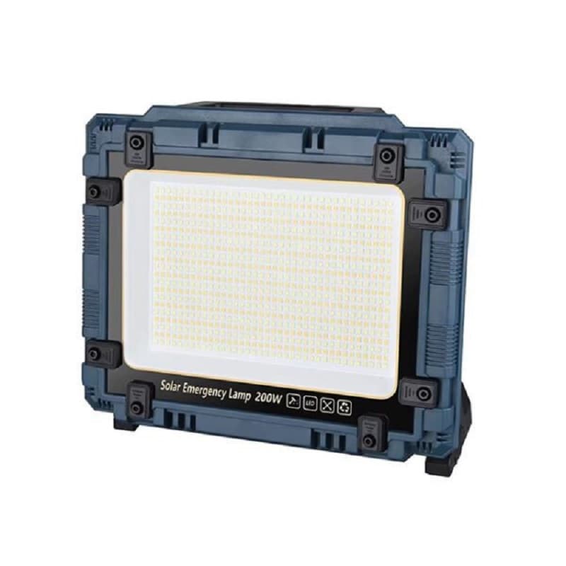 پروژکتور شارژی و خورشیدی پنل جدا(شش باتری) 200 وات مدل W8109-1 — تصویر ۴
