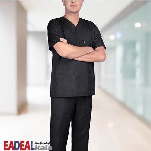 ست اسکراب مشکی مردانه خضرا کد 38026 — تصویر ۱۲